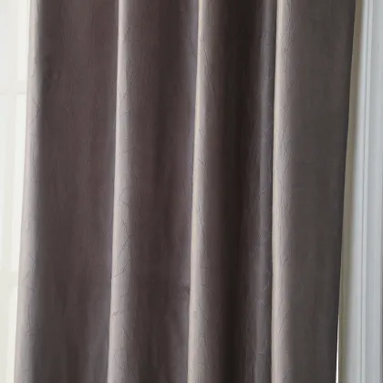 Wholesale Polyester Flat Window Knitted Texture Soundproof Curtains