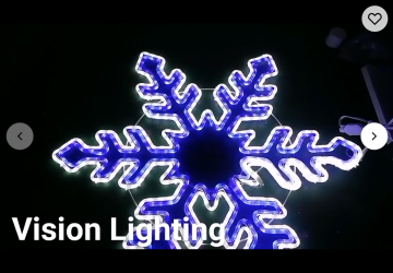 Christmas Decorative Lightings 2D Snowflake Motif Lights for Street Pole Decoration