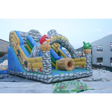 2014 hot sale outdoor angry bird inflatable slide