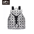 Tas ransel laptop geometris fashion ransel kulit untuk wanita