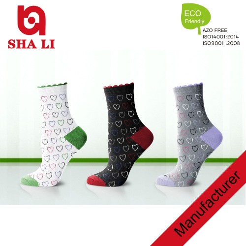 ISO 9001 certificated factory of custom cotton woman sock