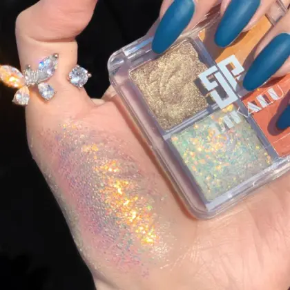 New 4 Color Eye Shadow Palette Glitter Pearlescent Eye Shadow Waterproof Big Sequin Eye Shadow Eye Makeup Products TSLM1