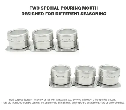 Magnetic Spice Jars Seasoning Containers Set