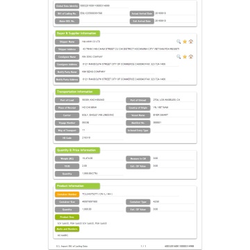 USA Import Fish Sauce Data