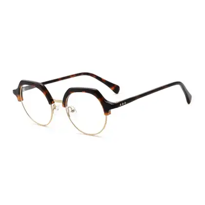 Half Rim Solid Eyewear Acetate Round High Quality Eyewear Frame