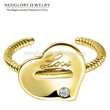 Neoglory Zircon Heart Gold Plated Rings For Women Engagement Jewelry Christmas Gifts Trendy Fashion New 2015