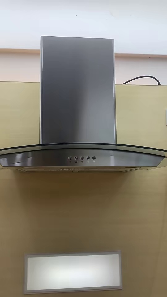 North America Middle End Market Super High Suction 3 Speed Touch Control 900mm Cone Filter Chimney Hood