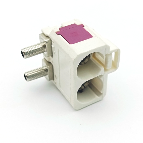 Right Angle Dual Fakra Female Coaxial Cable Connector