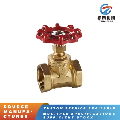 Brass Gate Valve with Red Handwheel