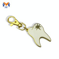 Metal teeth shape custom gold keychain