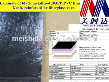 High Quality Aluminum Foil Flame Retardant Black Bopp Laminate Scrim Kraft