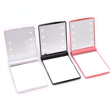 Mirror LED Vanity Makeup Pocket Mini dengan lampu untuk wanita