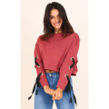 women's round neck solid color top