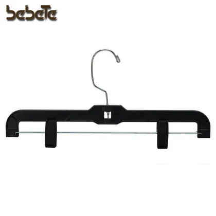 25pcs Black Plastic Skirt Pants Slack Bottom Hangers with Clips