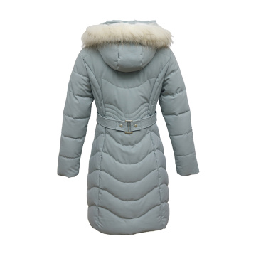 Ladies' blue winter coat with hood