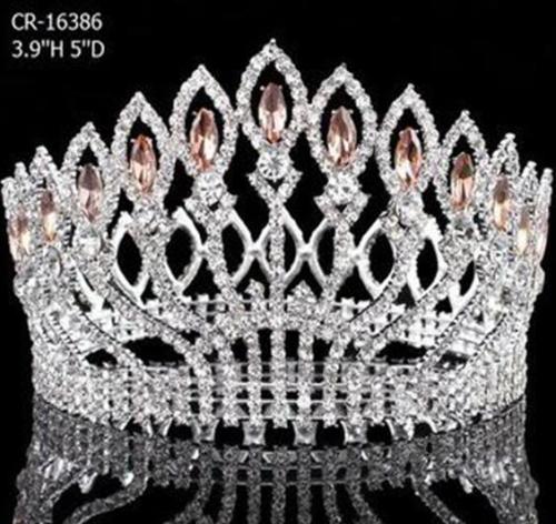 Full Round Color Stone Queen Pageant Crown