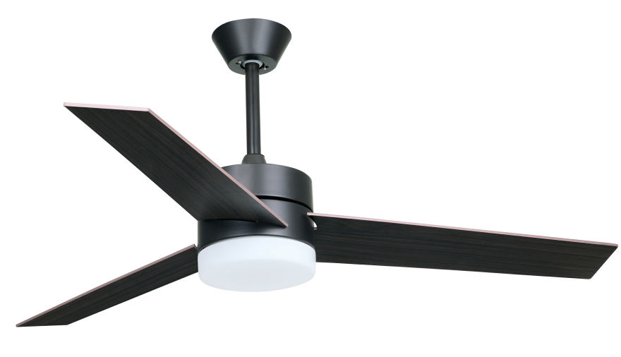 Ventilador de techo negro moderno con luz LED