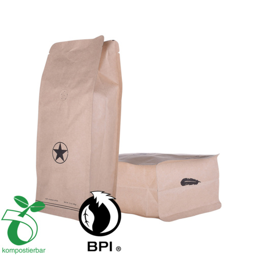 customized biodegradable kraft papaer flat bottom pouch