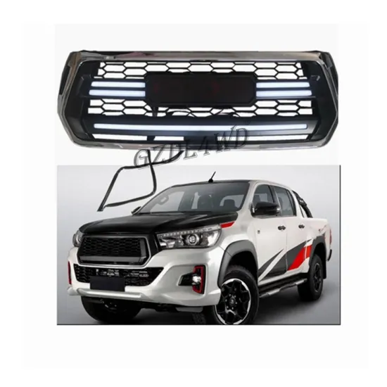 LED ABS Front Grilles for 4x4 Off-Road Replacement - Hilux Rocco 2018+