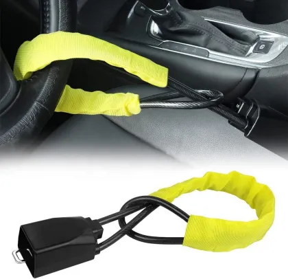 Anti-Theft Locks: Steering Wheel Lock + Seat Belt Lock for Auto Car Accessories
