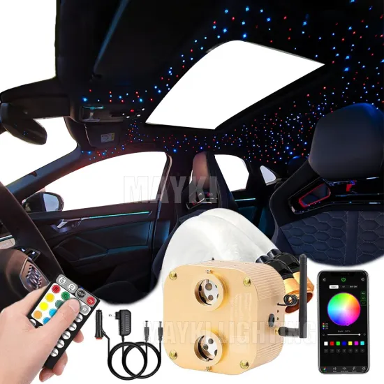 20W Dual-Head Twinkle Star Lights - Fiber Optic Car Starlight Headliner Kit