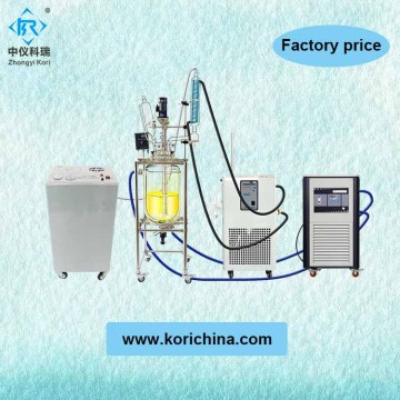 Science lab equipment double layer mixing glass reactor