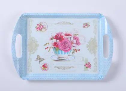 rose&butterfly designs serving trays with handle