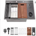 Stylish Multi-Functional Kitchen Sink with Cup Washer: SUS201/SUS304 Stainless Steel Above-Countertop Option