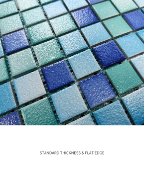 Aqua verde al aire libre Blanco azul iridiscente Cristal Glass Pool Mosaico Mosaico - Precios al por mayor