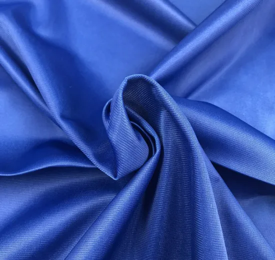Blue dyed polyester knitted fabric