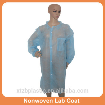 disposable Plastic lab coat/disposable lab coat/blue lab coat