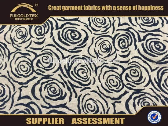 2016 fashion woven fabric dye dyeing rayon rose flocking in keqiao fullgold