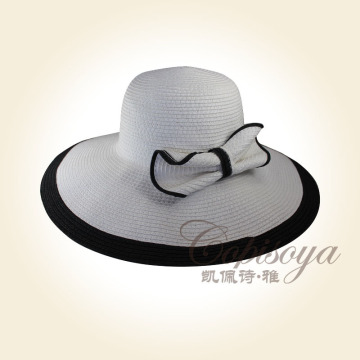 2015 new style black and white santa hat and bowknot sun hat COPISOYA c15006