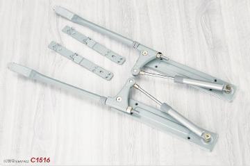 Cabinet soft closing gas spring support