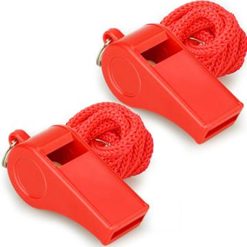 Red Emergency Whistles with Lanyard - Loud Crisp Sound for Lifeguard & Self-Defense