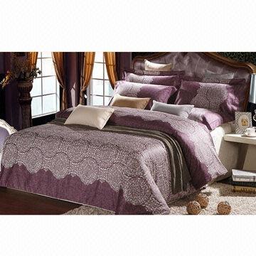 4-piece high-end luxury cotton sateen bedding set, long stapled cotton