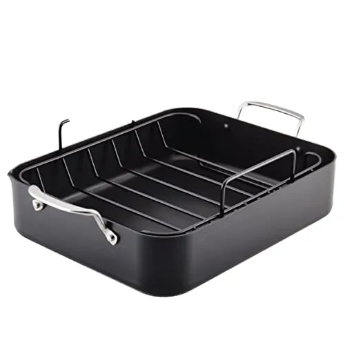 Wholesale Heavy-Duty Nonstick Metal Rectangular Roasting Pan with Rack for Baking and Roasting