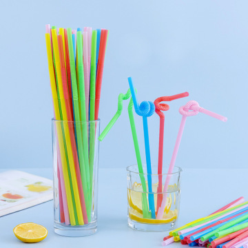 Sedotan bengkok berwarna -warni sekali pakai untuk teh susu - 100 -pack (pla plastik kayu bambu)