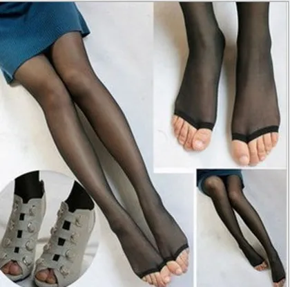 Wrap Core Silk Women's Tights Pantyhose Open Toe For Fish Mouth Shoes And Sandals 118