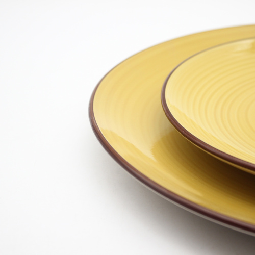 Plaques de céramique minimaliste jaune plaques céramiques simples