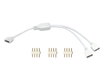 4Pin Female Splitter Cable Connector 1-to-2 for 5050/2835 LED Strip RGB Lights