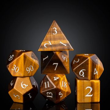 Puur natuurlijke edelsteen kristallen dobbelstenen, handgemaakte echte natuursteen DND RPG polyhedrale dobbelstenen set van 7 stuks