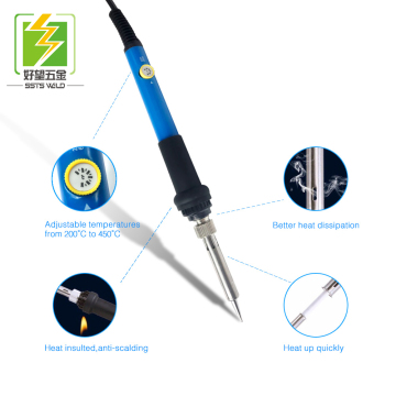 30PCS Soldering Iron Kit: Comprehensive 60W Adjustable Temperature Soldering Tools Set for Electronics Projects