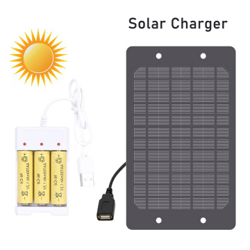 5V 6W Solar Panel Outdoor Battery Charger Adapter 5V USB Plug DC 1.2V 3 4 Slot AA/AAA Rechargeable Battery Charger Controller