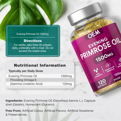 OEM Evening Primrose Oil Softgel with Omega 6 and GLA
