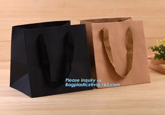 Custom Paper Gift Bag with Hot Stamping Logo Paper Bag with Silk Bowknot, Brown Paper Lunch Bag Snack Bags