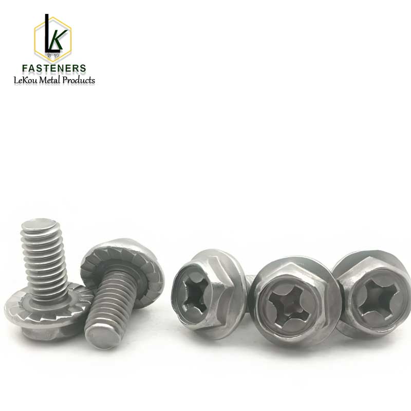 Carbon Steel Zinc Plated Hex Flange Head Machine Screw with Phillips