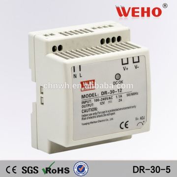 CE ROHS DR-30-5 30W DIN RAIL AC 220V DC 5V 3A電源