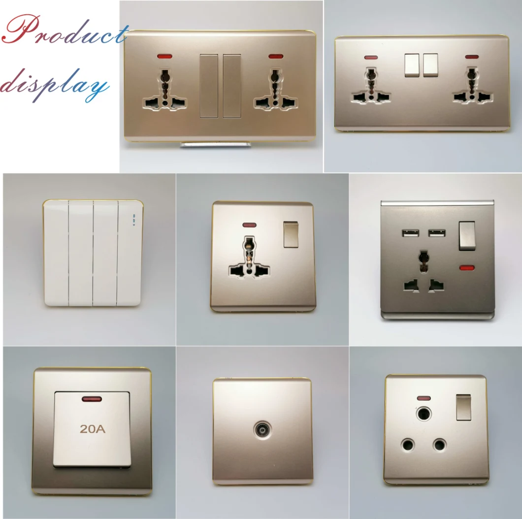 UK 4 Gang 1 Way Wall Light Extension Switch Socket