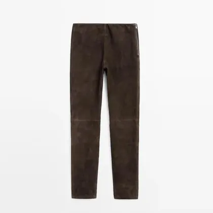 Women's suede leather leggings